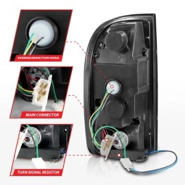 Anzo 311353 - LED Tail Lights (Black Housing, Clear Lens)