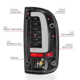Anzo 311353 - LED Tail Lights (Black Housing, Clear Lens)