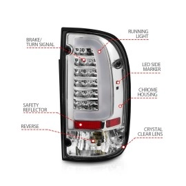 Anzo 311355 - LED Tail Lights (Chrome Housing, Clear Lens)