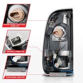 Anzo 311356 - C-Bar Style LED Tail Lights (Black Housing, Clear Lens)