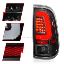Anzo 311356 - C-Bar Style LED Tail Lights (Black Housing, Clear Lens)