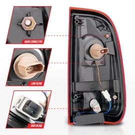 Anzo 311358 - C-Bar Style LED Tail Lights (Chrome Housing, Clear / Red Lens)