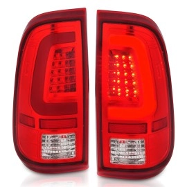 Anzo 311358 - C-Bar Style LED Tail Lights (Chrome Housing, Clear / Red Lens)