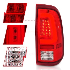 Anzo 311358 - C-Bar Style LED Tail Lights (Chrome Housing, Clear / Red Lens)