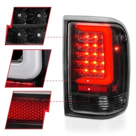 Anzo 311359 - C-Bar Style LED Tail Lights (Black Housing, Clear Lens)