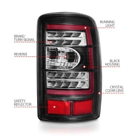Anzo 311362 - LED Tail Lights (Black Housing, Clear Lens)