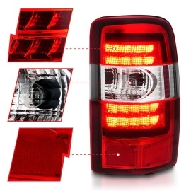 Anzo 311364 - LED Tail Lights (Chrome Housing, Clear / Red Lens)