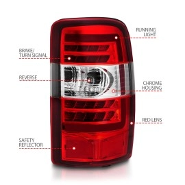 Anzo 311364 - LED Tail Lights (Chrome Housing, Clear / Red Lens)