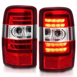 Anzo 311364 - LED Tail Lights (Chrome Housing, Clear / Red Lens)