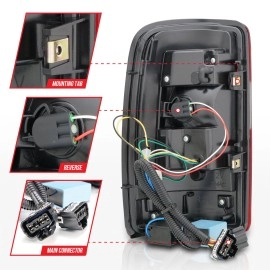 Anzo 311364 - LED Tail Lights (Chrome Housing, Clear / Red Lens)