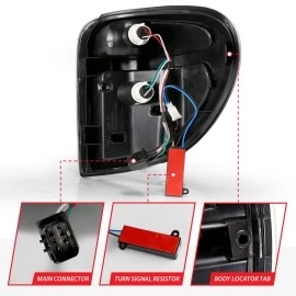 Anzo 311365 - C-Bar Style LED Tail Lights (Black Housing, Clear Lens)