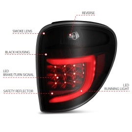 Anzo 311366 - C-Bar Style LED Tail Lights (Black Housing, Smoke Lens)