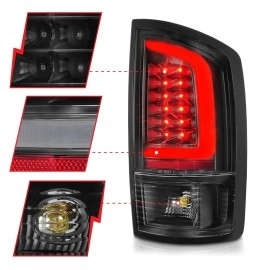 Anzo 311368 - C-Bar Style LED Tail Lights (Black Housing, Clear Lens)