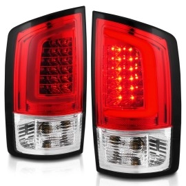 Anzo 311370 - C-Bar Style LED Tail Lights (Chrome Housing, Clear / Red Lens)