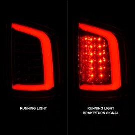 Anzo 311370 - C-Bar Style LED Tail Lights (Chrome Housing, Clear / Red Lens)