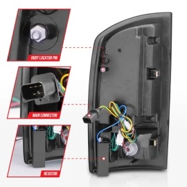 Anzo 311370 - C-Bar Style LED Tail Lights (Chrome Housing, Clear / Red Lens)