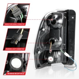 Anzo 311371 - C-Bar Style LED Tail Lights (Black Housing, Clear Lens)