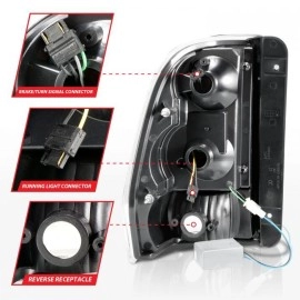 Anzo 311373 - Light Bar Style LED Tail Lights (Chrome Housing, Clear Lens)