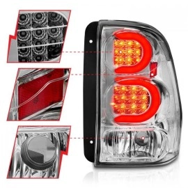 Anzo 311373 - Light Bar Style LED Tail Lights (Chrome Housing, Clear Lens)
