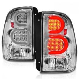Anzo 311373 - Light Bar Style LED Tail Lights (Chrome Housing, Clear Lens)