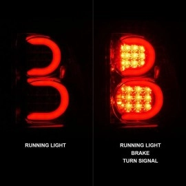 Anzo 311373 - Light Bar Style LED Tail Lights (Chrome Housing, Clear Lens)