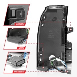 Anzo 311374 - C-Bar Style LED Tail Lights (Black Housing, Clear Lens)