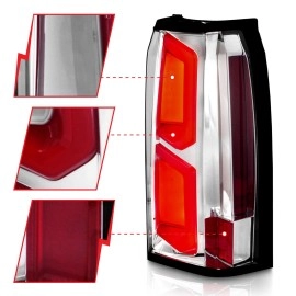 Anzo 311376 - C-Bar Style LED Tail Lights (Chrome Housing, Clear Lens)