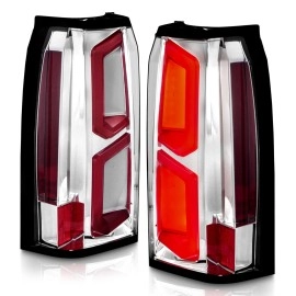 Anzo 311376 - C-Bar Style LED Tail Lights (Chrome Housing, Clear Lens)