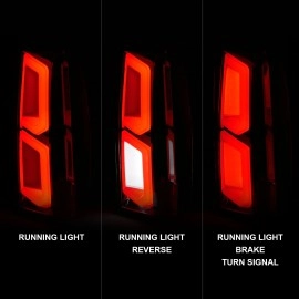 Anzo 311376 - C-Bar Style LED Tail Lights (Chrome Housing, Clear Lens)