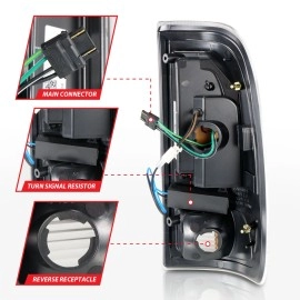 Anzo 311377 - C-Bar Style LED Tail Lights (Black Housing, Clear Lens)