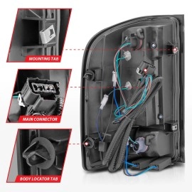 Anzo 311380 - C-Bar Style LED Tail Lights (Black Housing, Clear Lens)