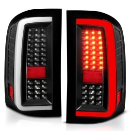 Anzo 311380 - C-Bar Style LED Tail Lights (Black Housing, Clear Lens)