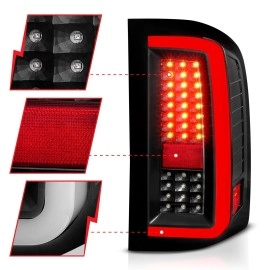 Anzo 311380 - C-Bar Style LED Tail Lights (Black Housing, Clear Lens)