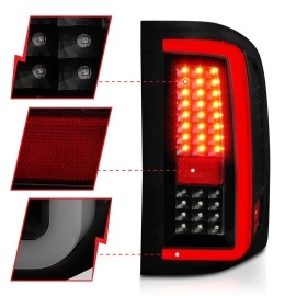 Anzo 311381 - C-Bar Style LED Tail Lights (Black Housing, Smoke Lens)