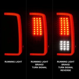 Anzo 311381 - C-Bar Style LED Tail Lights (Black Housing, Smoke Lens)