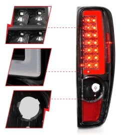 Anzo 311382 - Light Bar Style LED Tail Lights (Black Housing, Clear Lens)