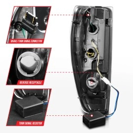 Anzo 311382 - Light Bar Style LED Tail Lights (Black Housing, Clear Lens)