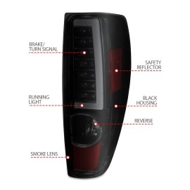 Anzo 311383 - C-Bar Style LED Tail Lights (Black Housing, Smoke Lens)
