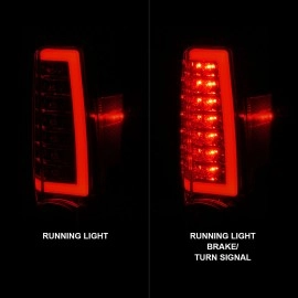 Anzo 311384 - C-Bar Style LED Tail Lights (Chrome Housing, Clear / Red Lens)