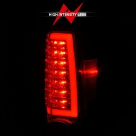 Anzo 311384 - C-Bar Style LED Tail Lights (Chrome Housing, Clear / Red Lens)