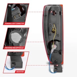 Anzo 311384 - C-Bar Style LED Tail Lights (Chrome Housing, Clear / Red Lens)