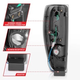 Anzo 311385 - LED Tail Lights (Black Housing, Clear Lens)