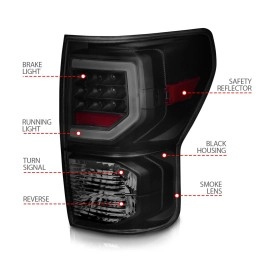 Anzo 311387 - Plank Style LED Tail Lights (Black Housing, Smoke Lens)