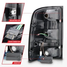 Anzo 311389 - C-Bar Style LED Tail Lights (Black Housing, Smoke Lens)