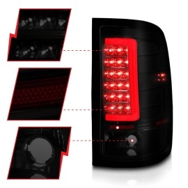 Anzo 311389 - C-Bar Style LED Tail Lights (Black Housing, Smoke Lens)
