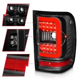 Anzo 311390 - C-Bar Style LED Tail Lights (Black Housing, Clear Lens)
