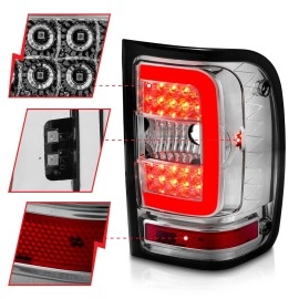 Anzo 311392 - C-Bar Style LED Tail Lights (Chrome Housing, Clear Lens)