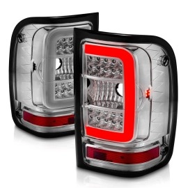 Anzo 311392 - C-Bar Style LED Tail Lights (Chrome Housing, Clear Lens)