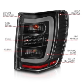 Anzo 311394 - C-Bar Style LED Tail Lights (Black Housing, Clear Lens)
