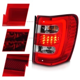 Anzo 311396 - C-Bar Style LED Tail Lights (Chrome Housing, Clear / Red Lens)
